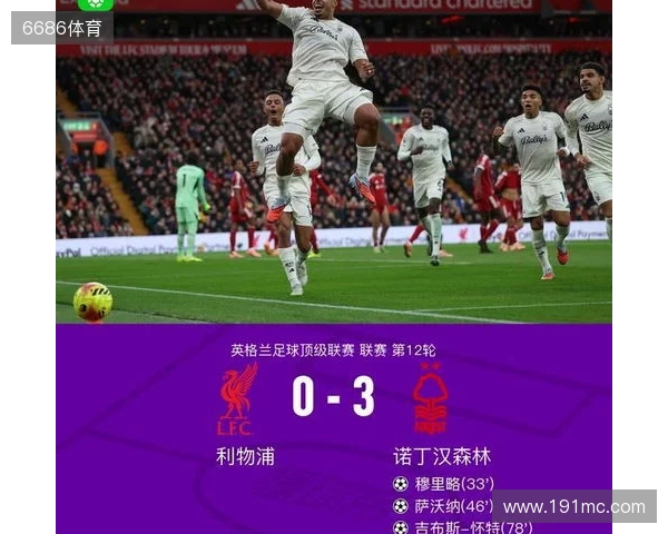 剑南春丨利物浦0-3森林近7轮联赛6负，穆里略、萨沃纳破门